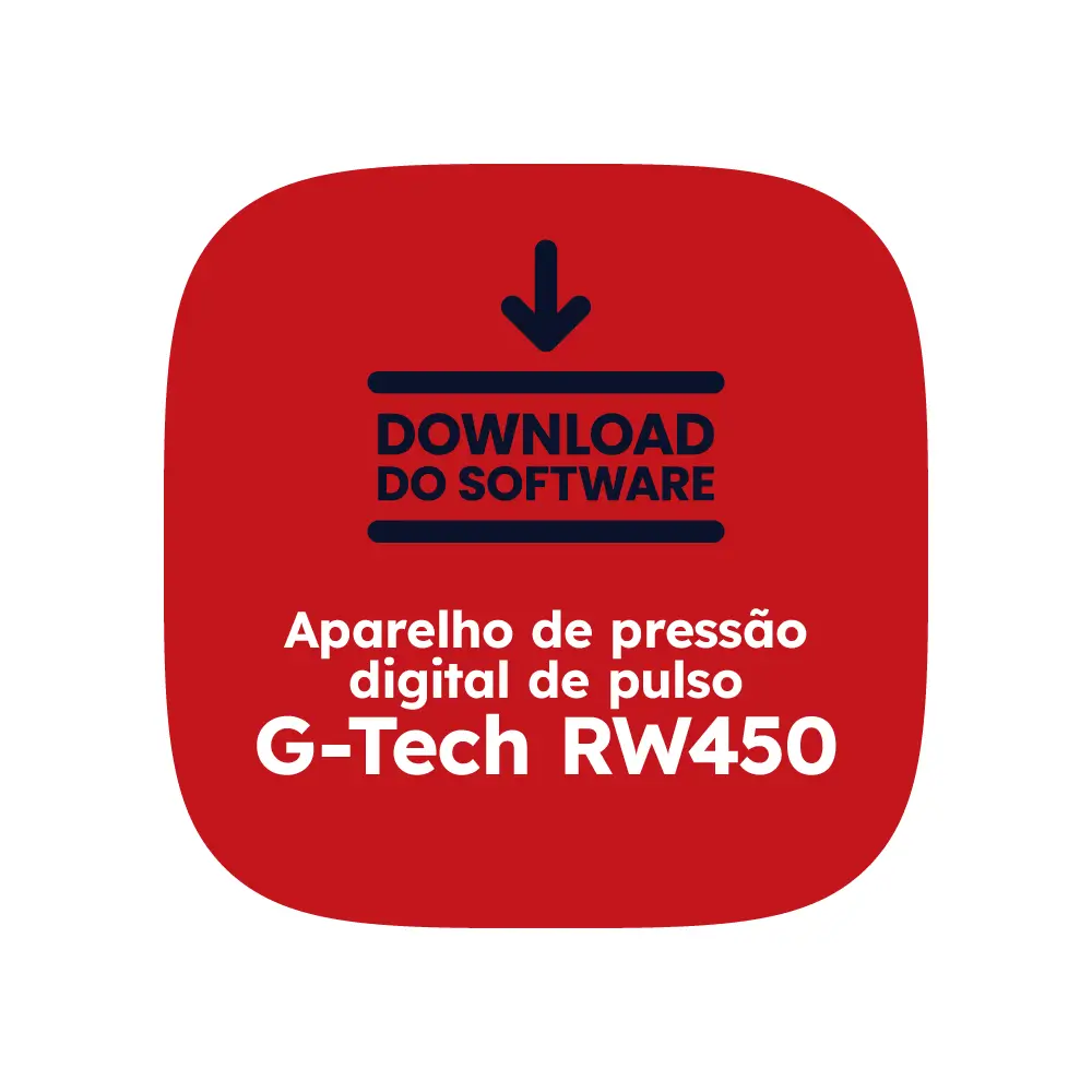 Faça o download do software do Aparelho de pressão digital de pulso G-Tech RW450
